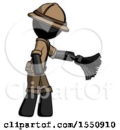 Poster, Art Print Of Black Explorer Ranger Man Dusting With Feather Duster Downwards