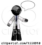 Black Doctor Scientist Man With Word Bubble Talking Chat Icon