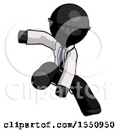 Poster, Art Print Of Black Doctor Scientist Man Action Hero Jump Pose