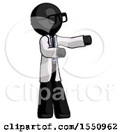 Poster, Art Print Of Black Doctor Scientist Man Presenting Something To His Left