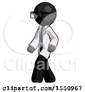 Poster, Art Print Of Black Doctor Scientist Man Man Walking Turned Left Front View