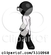 Poster, Art Print Of Black Doctor Scientist Man Walking Away Direction Left View