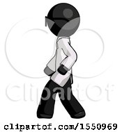 Poster, Art Print Of Black Doctor Scientist Man Walking Left Side View