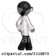 Poster, Art Print Of Black Doctor Scientist Man Walking Away Direction Right View