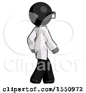 Black Doctor Scientist Man Walking Away Direction Right View