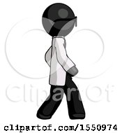 Poster, Art Print Of Black Doctor Scientist Man Walking Right Side View