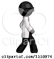 Black Doctor Scientist Man Walking Right Side View