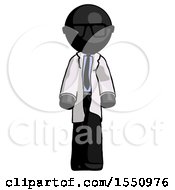 Black Doctor Scientist Man Walking Front View
