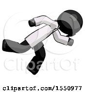 Poster, Art Print Of Black Doctor Scientist Man Running While Falling Down
