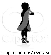 Poster, Art Print Of Silhouetted Girl Hollering With A Reflection Or Shadow On A White Background