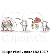 Poster, Art Print Of Stick Man Farmer Selling Produce Direct To A Consumer