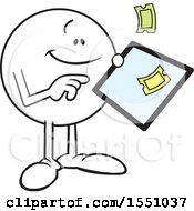 Poster, Art Print Of Moodie Character Ordering Tickets On A Tablet