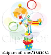 Poster, Art Print Of Clown Balancing And Juggling Rings