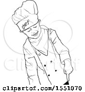 Poster, Art Print Of Black And White Chef Boy Pointing