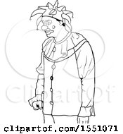 Clipart Of A Black And White Jester Clown Royalty Free Vector Illustration by dero