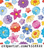 Clipart Of A Seamless Spring Flower Pattern Background Royalty Free Vector Illustration
