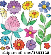 Clipart Of Spring Time Flowers Royalty Free Vector Illustration