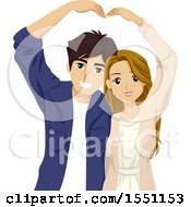 Poster, Art Print Of Teenage Couple Forming A Heart With Their Arms