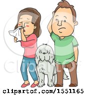 Poster, Art Print Of Dog Between A Couple The Woman With Allergies