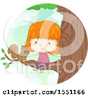 Poster, Art Print Of Red Haired Girl Petting A Squirrel