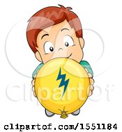 Poster, Art Print Of Boy Holding Up A Friction Balloon