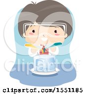 Poster, Art Print Of Boy Pouring Liquid Over Ice In Science Class
