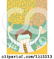 Poster, Art Print Of Scientist Man Forming A Brain Cloud In A Lab