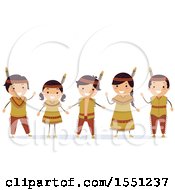 Poster, Art Print Of Group Of Native American Indian Children Waving