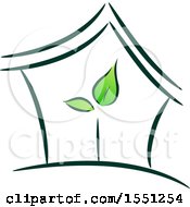 Poster, Art Print Of House With Green Leaves Inside