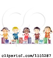 Poster, Art Print Of Group Of Children In A Toy Town