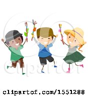 Poster, Art Print Of Group Of Children With Journey Sticks