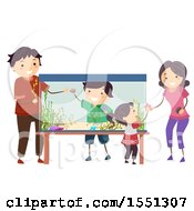 Poster, Art Print Of Family Decorating And Setting Up An Aquarium