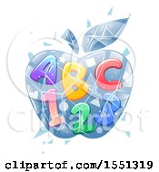 Poster, Art Print Of Frozen Ice Apple With Abc And 123