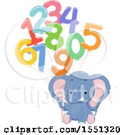 Poster, Art Print Of Cute Elephant Holding Number Balloons