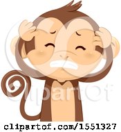 Poster, Art Print Of Monkey Mascot With A Headache