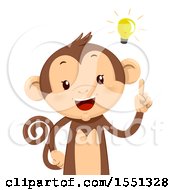 Poster, Art Print Of Monkey Mascot With A Bright Idea
