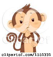 Poster, Art Print Of Monkey Mascot Thinking
