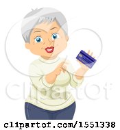 Poster, Art Print Of Happy Senior Woman Holding A Credit Card