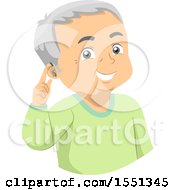 Poster, Art Print Of Senior Man Pointing To A Hearing Aid