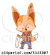 Poster, Art Print Of Cowboy Fennec Fox Mascot Holding A Rope