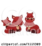 Clipart Of A Cute Fox Family Royalty Free Vector Illustration