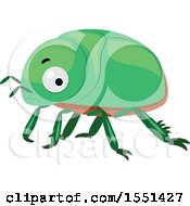Clipart Of A Green Beetle Royalty Free Vector Illustration by BNP Design Studio