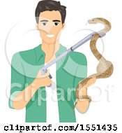 Poster, Art Print Of Man Holding A Snake With A Holder