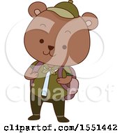 Poster, Art Print Of Bear Scout Wearing A Backpack