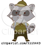 Poster, Art Print Of Raccoon Scout Holding A Marshmallow On A Stick