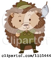 Poster, Art Print Of Hedgehog Scout Holding A Fishing Spear