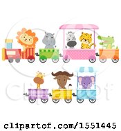 Poster, Art Print Of Train With Zoo Animals
