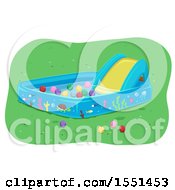 Poster, Art Print Of Kiddie Pool With A Slide And Balls
