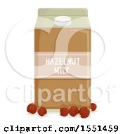 Poster, Art Print Of Carton Of Hazelnut Milk And Nuts
