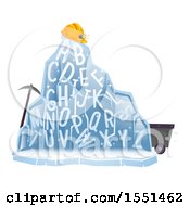 Poster, Art Print Of Frozen Alphabet Mountain With Mining Equipment